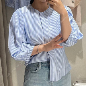 자라 벌룬 소매 스트라이프 블라우스