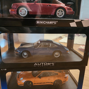 오토아트 포르쉐 911 1964. 포르쉐 997 GT3RS 오렌지 컬러. 미니챔프 911 터보 1990 1:18 다이케스트