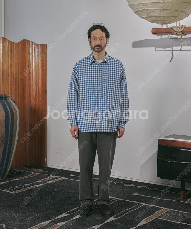 비헤비어 C/L 로버 체크셔츠 블루 3사이즈--1