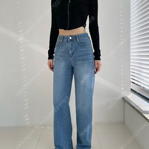 하우룩 2001 스판 일자핏 세미와이드 데님 팬츠 허리 밴딩 연청 M 메이비베이비 프롬비기닝 원로그 프리티영띵 유메르