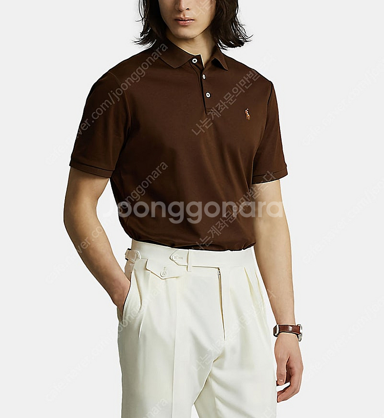 폴로 랄프로렌 백화점판 소프트 터치 코튼 PK 카라티 폴로티 커스텀 슬림핏 L--1