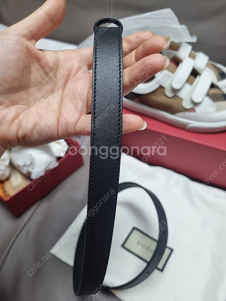 정품 구찌 GG 마몬트 앤틱 버클 2cm sz 75--3