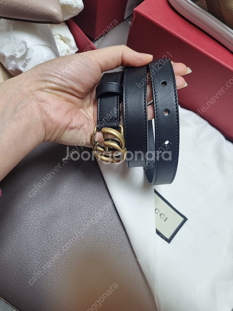정품 구찌 GG 마몬트 앤틱 버클 2cm sz 75--4