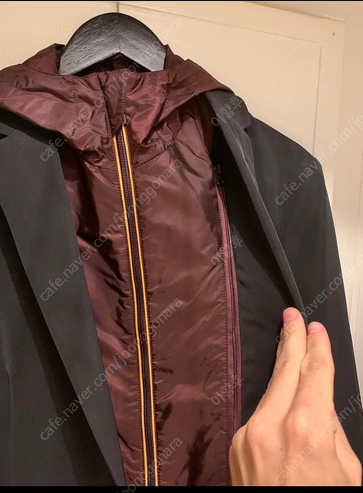 프라다 PRADA 후드 레이어드 블랙 블레이저 자켓 100사이즈 새제품 이미지