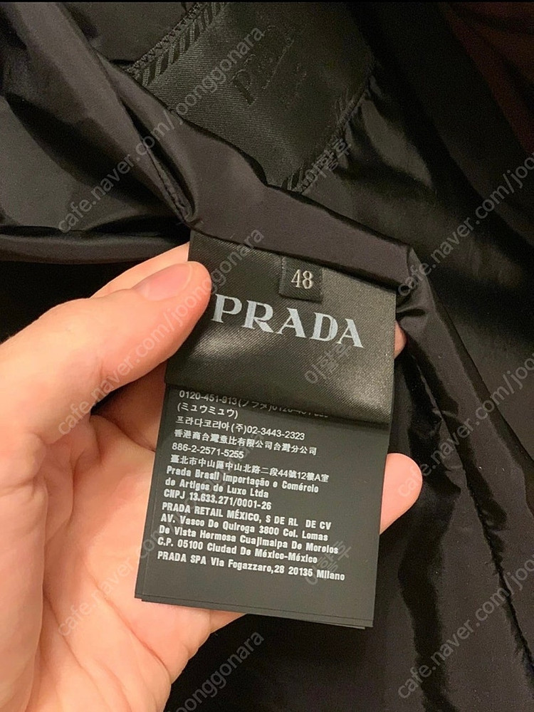 프라다 PRADA 후드 레이어드 블랙 블레이저 자켓 100사이즈 새제품 이미지