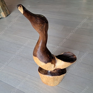 나무 목각 오리 조각상