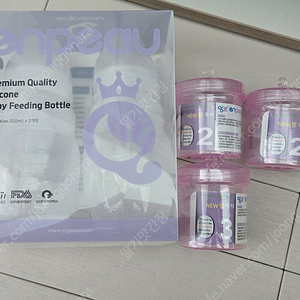 앙뽀 실리콘 젖병 280ml 2개입&앙뽀 젖꼭지 1,2,3단계(미개봉 새상품)