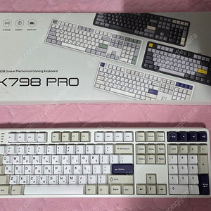 GK798 PRO 저소음 키보드 뽀송 딥블루 오션화이트 색상 [단순개봉]