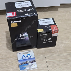 캐논 RF 24-105 F4 렌즈, RF 50.8 렌즈, 보야 BY-MM1 마이크