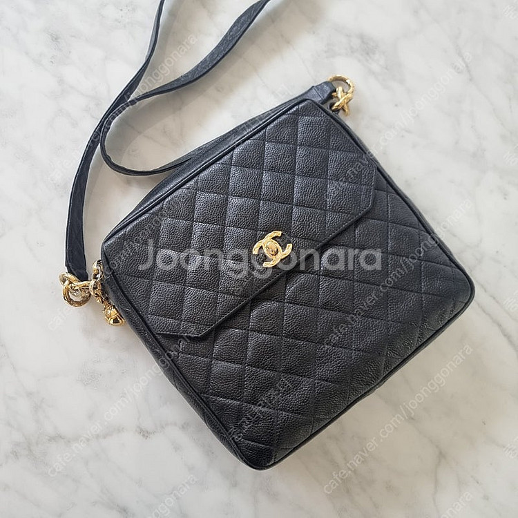 정품 샤넬 CHANEL 빈티지 캐비어 금장 골든볼 코코...--0