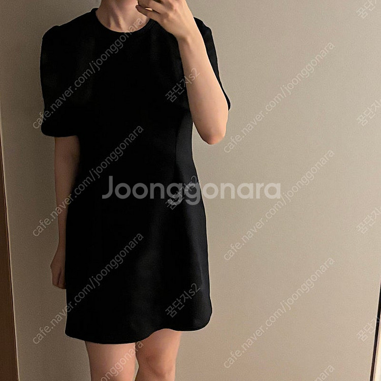 듀엘 미니 블랙원피스 결혼식 하객룩 올드머니룩 벌룬소매...--0