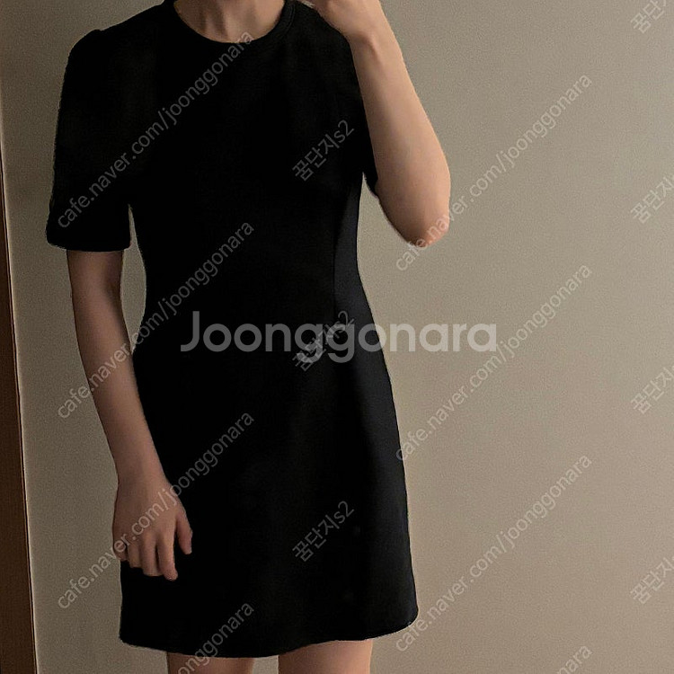듀엘 미니 블랙원피스 결혼식 하객룩 올드머니룩 벌룬소매...--2