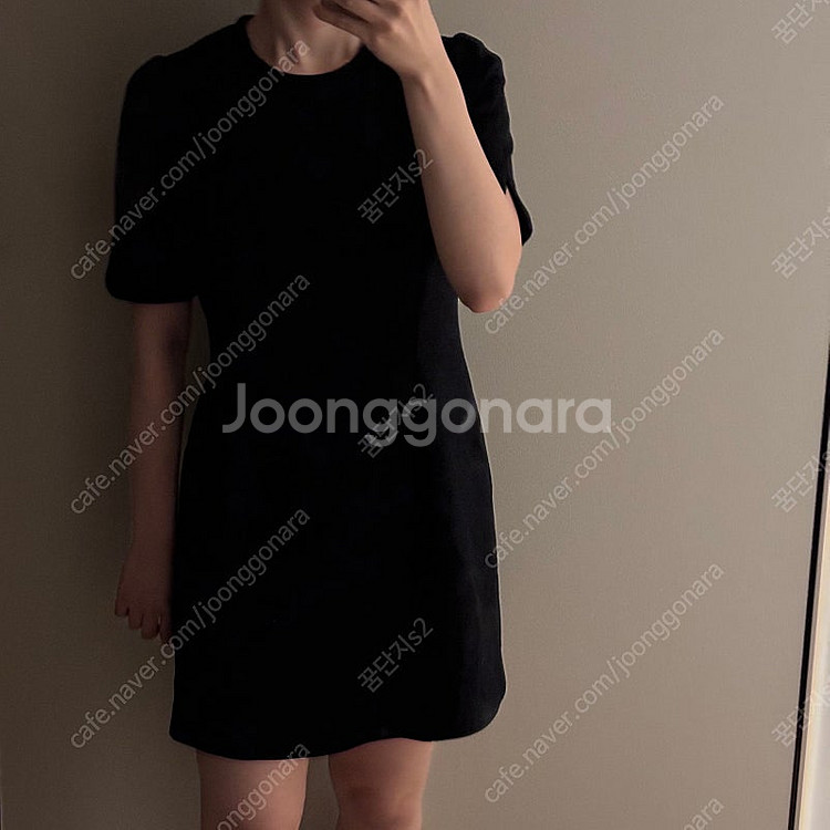 듀엘 미니 블랙원피스 결혼식 하객룩 올드머니룩 벌룬소매...--4