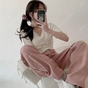품절제품/ 미니포에 뮤트핑크 로즈핑크 오버핏 팬츠 핑크 바지 새학기 개강