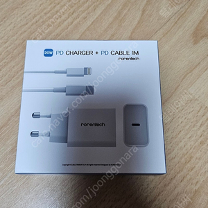 로랜텍 아이폰 고속 충전기 + 아이폰 케이블 호환 PD C to 8핀 세트 2m