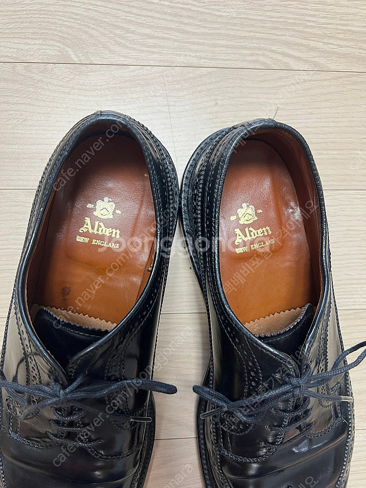 알든 9751 블랙 코도반 롱윙 더비 10.5E사이즈--3