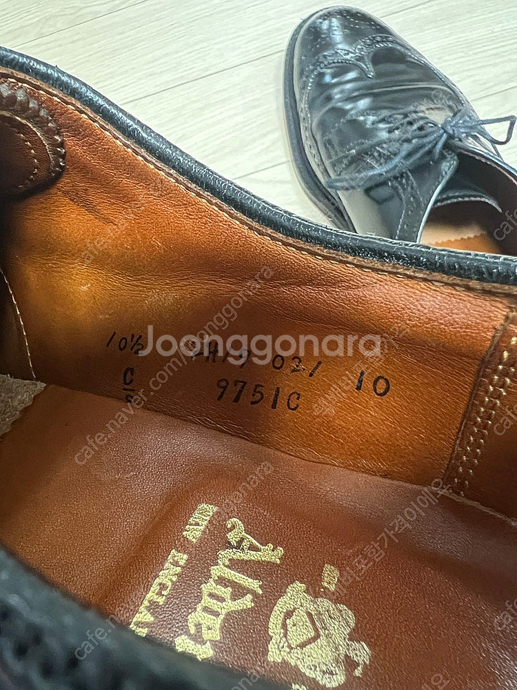 알든 9751 블랙 코도반 롱윙 더비 10.5E사이즈--4