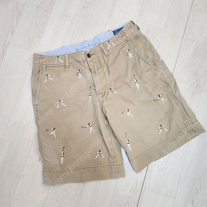 폴로 랄프로렌 테니스 자수패턴 면 반바지