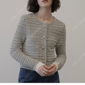 노미나떼 Elena knit jacket 도브 그레이 free