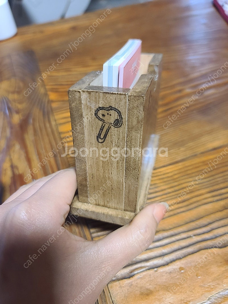 원목 스누피 피너츠 메모 꽂이 냅킨 꽂이--4