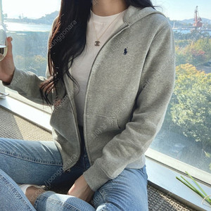 폴로 보이즈 후드집업 그레이 xl (새상품)