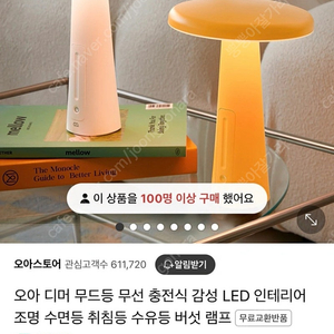 오아 충전식 LED 무드등
