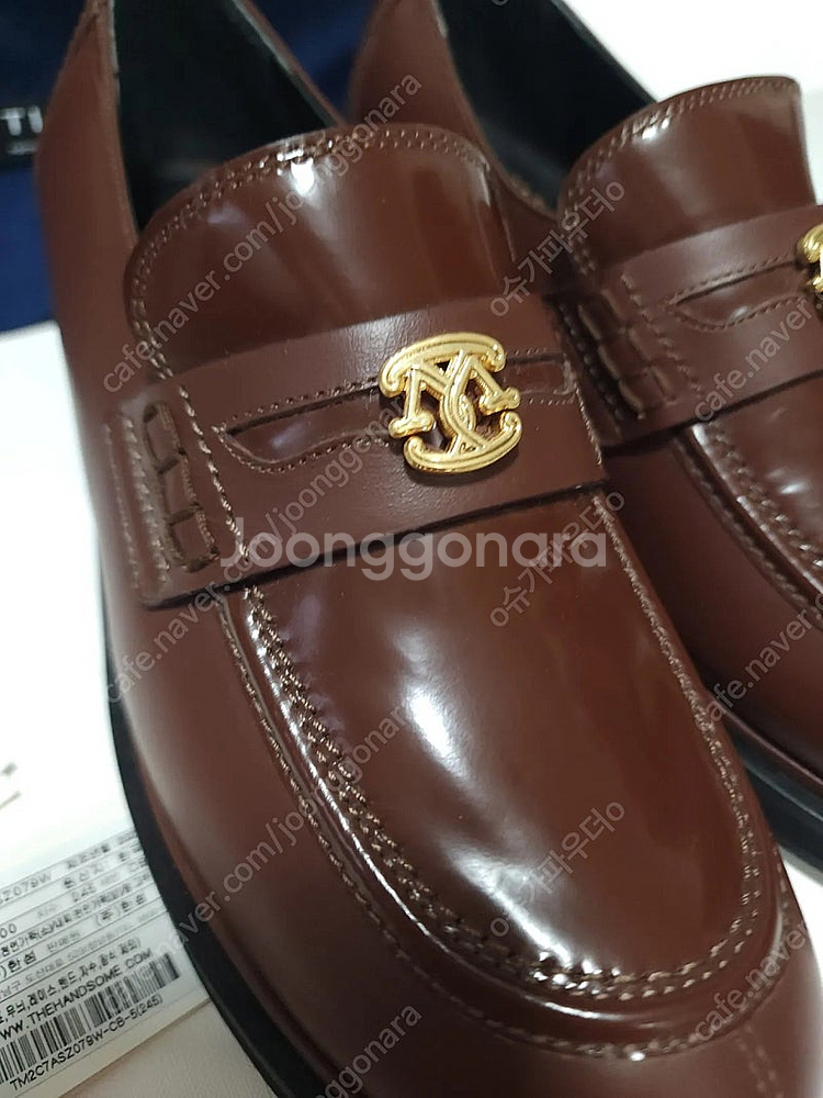 TIME 타임 레더 엠블럼 로퍼 245사이즈 새상품(한섬 슈즈 마인 시스템 랑방컬렉션 스니커즈 구두--3