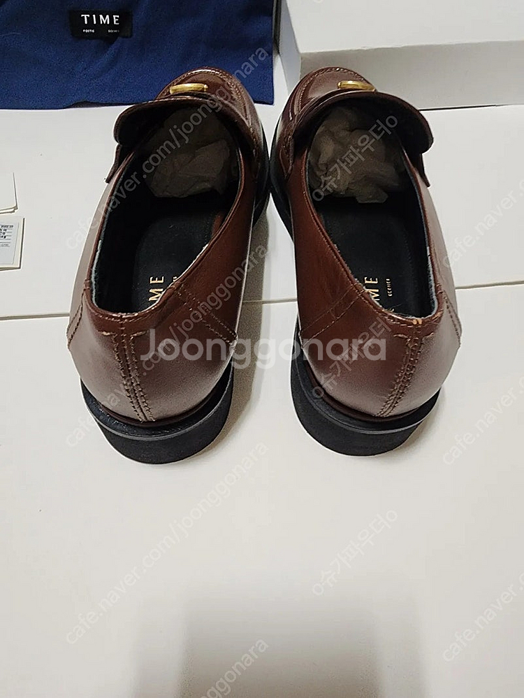 TIME 타임 레더 엠블럼 로퍼 245사이즈 새상품(한섬 슈즈 마인 시스템 랑방컬렉션 스니커즈 구두--4