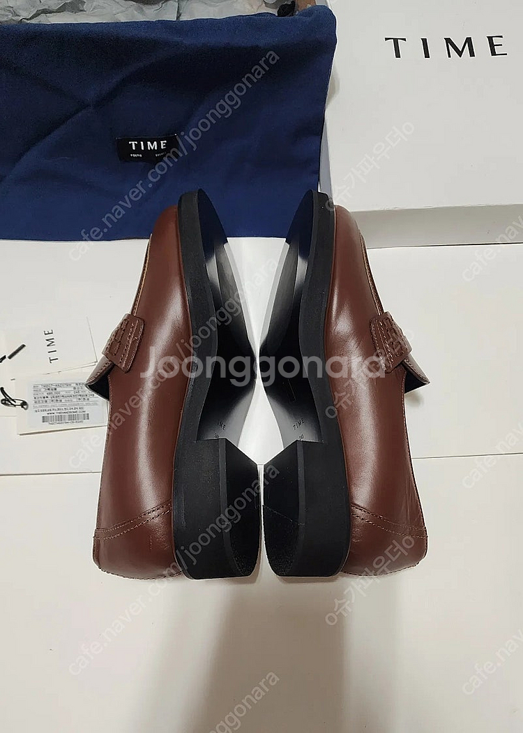 TIME 타임 레더 엠블럼 로퍼 245사이즈 새상품(한섬 슈즈 마인 시스템 랑방컬렉션 스니커즈 구두--7