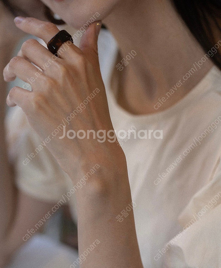스퀘어 사각 반지 브라운 (새상품)--2