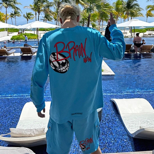 좌쓰 Chrome Hearts Matty Boy Brain New Sweatshirt 크롬하츠 매티 보이 브레인 뉴 스웨트셔츠 반팔 긴팔 반바지 블루