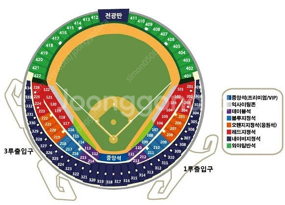 4월 26일(토) 두산 롯데 3루 네이비석 4연석(성인...--0