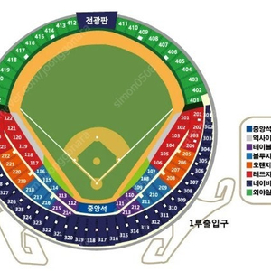 4월 26일(토) 두산 롯데 3루 네이비석 4연석(성인3+어린이1)