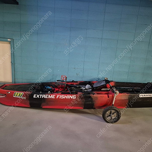 피싱카약 카이로스12.8ft 검빨 + 하이타임3마력가이드 29v배터리 등
