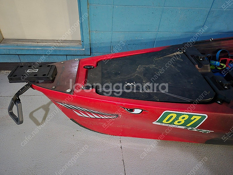 피싱카약 카이로스12.8ft 검빨 + 하이타임3마력가이드 29v배터리 등--1