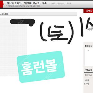미스터트롯3 광주 콘서트 나구역 2열 양도
