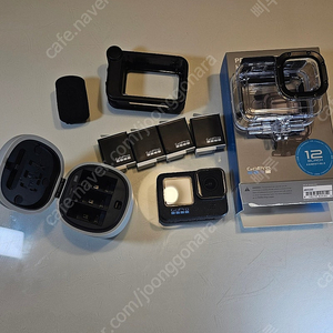 고프로 HERO12 BLACK, 미디어 모듈, 정품 방수 하우징, 정품 배터리 4개