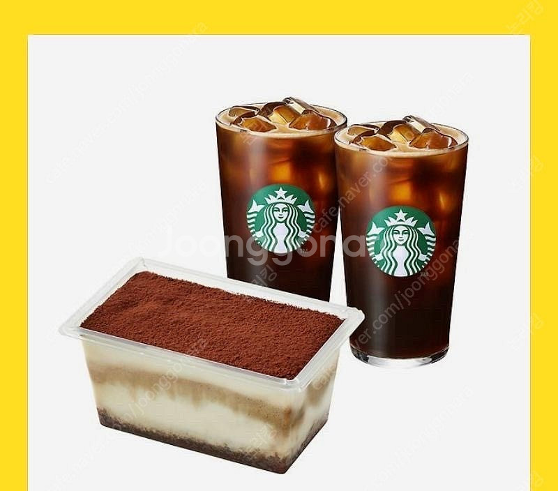 스타벅스 아메리카노2+레이디핑거 티라미수 케이크 팝니다.--0
