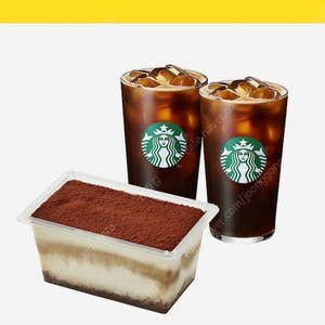 스타벅스 아메리카노2+레이디핑거 티라미수 케이크 팝니다.