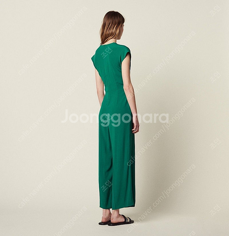 36) 산드로 S/S 점프수트 그린--1