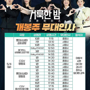 거룩한밤 무대인사 / 5.4 / CGV용산 b열부터~
