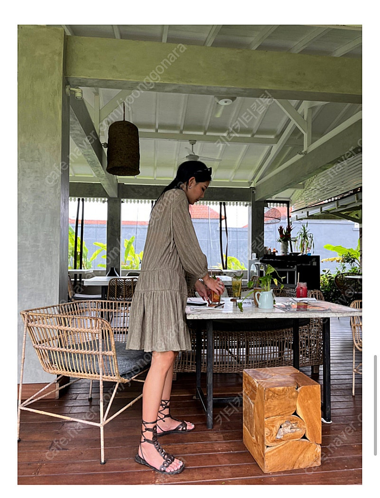 (새상품)아이에머 보헤미안 원피스 카키--1