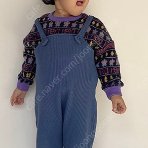 꽁떼레베 딥블루 멜빵바지m