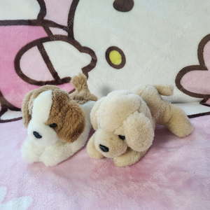 레트로 빈티지 아기강아지 인형 2마리 시고르자브종
