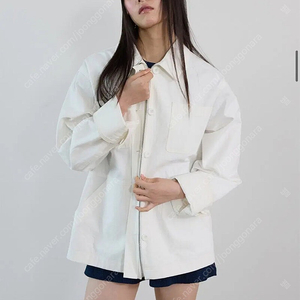 아밤홈 투 포켓 코튼 자켓 화이트 블루종