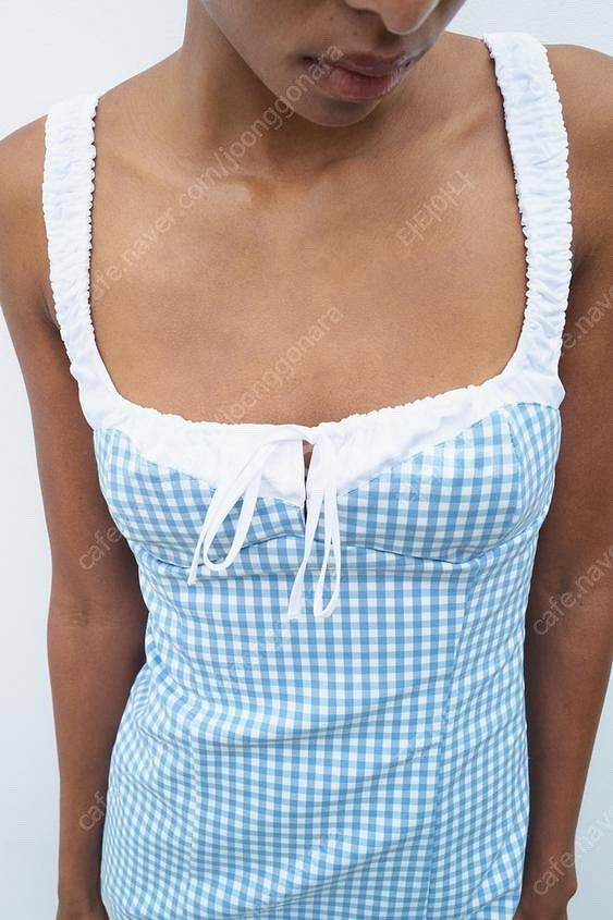 zara 자라 깅엄 체크 콤비 원피스 (택있는 미착용 ...--8