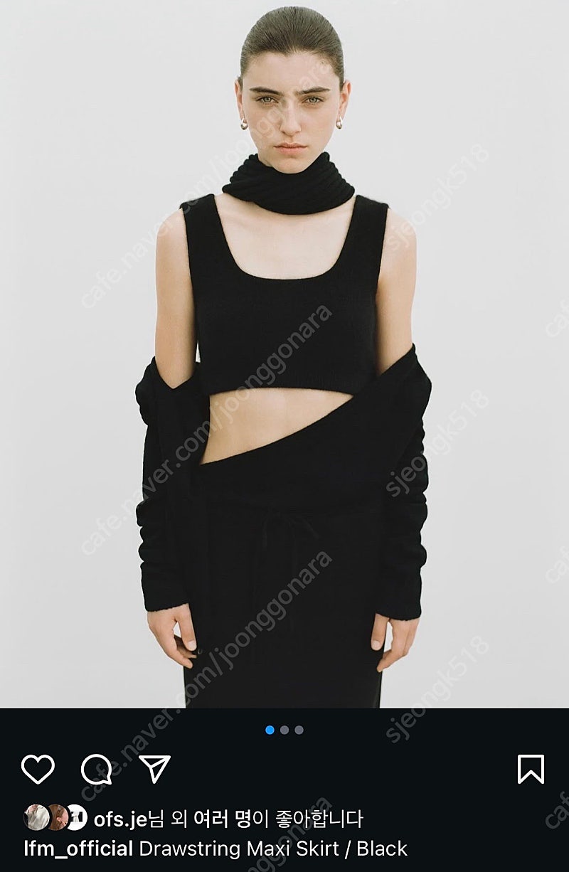 Lfm 엘에프엠 니트 cozy knit tank top black