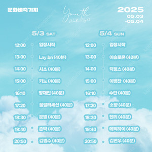 2025 유스웨더나잇 콘서트 일일초대권 2매 일괄 판매