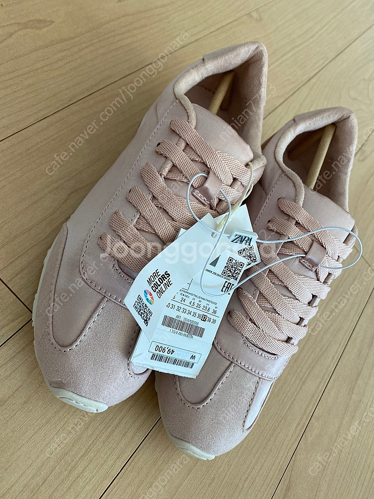 (무배)ZARA. 새틴 운동화. 연핑크. 235. 새제...--5