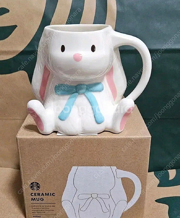 새상품)스타벅스 발렌타인 스위티 버니 토끼 머그 355--0